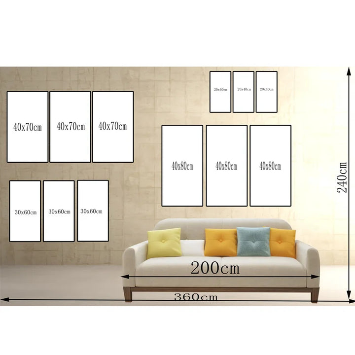 3Panel Watercolor World Map Modular Painting