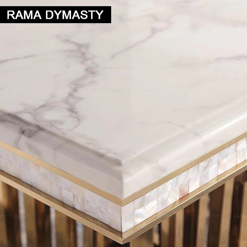 Rama Dymasty stainless steel Dining Room Home Furniture modern marble dining table rectangle table