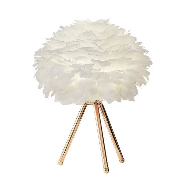 Simple Feather LED Table Lamp Bedroom Dining Room Hotel Bedside Desk Lamp Living Room Decoration Table Lights