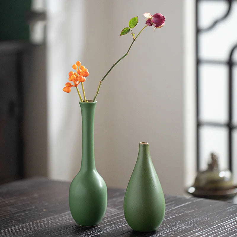 Modern fashion Home Furnishing, small handmade chinese ceramic vases, flower pottery vase, desk accessories, crafts