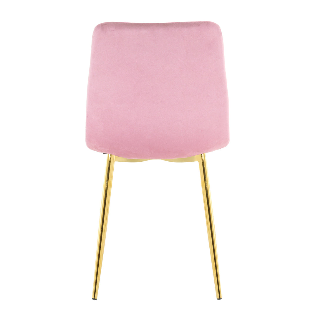 Modern simple light luxury dining pink chair home bedroom stool back dressing chair student desk chair gold metal legs(set of 4)