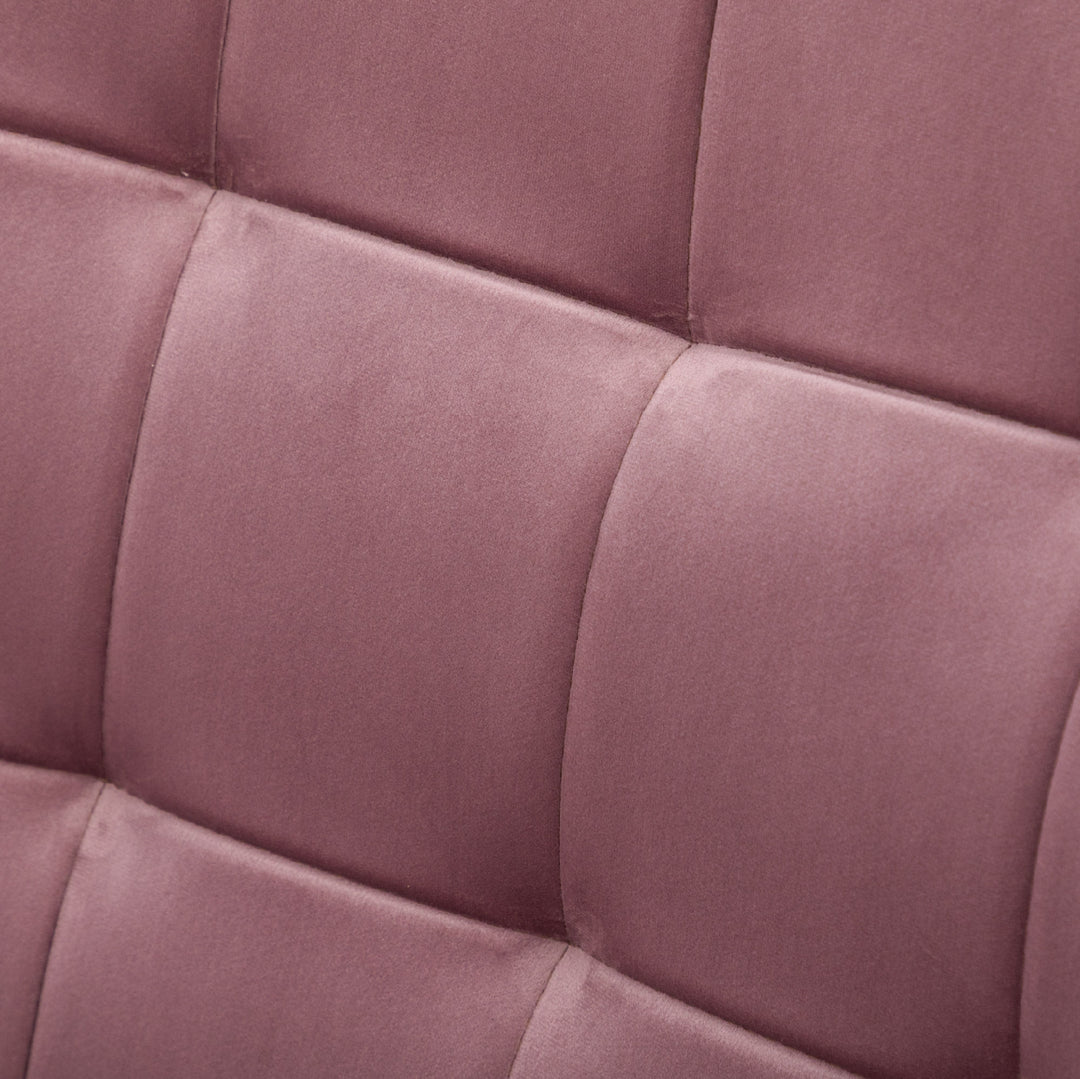 Leiria Contemporary Silky Velvet Tufted Accent Chair with Ottoman, Mauve