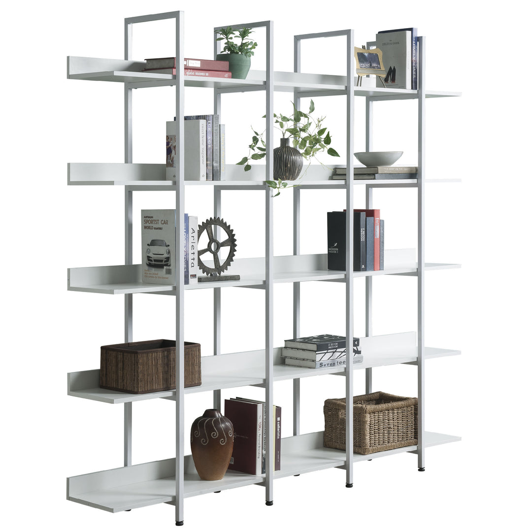 [VIDEO] 5 Tier Bookcase Home Office Open Bookshelf, Vintage Industrial Style Shelf with Metal Frame, MDF Board