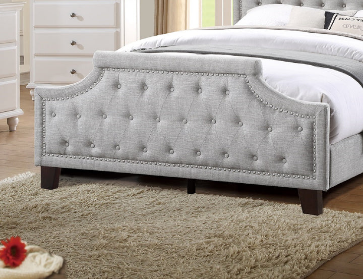 Grey Poly fiber American Traditional 1pcs Queen Size Bed