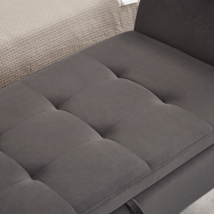 Bed Bench with Storage Grey Velvet