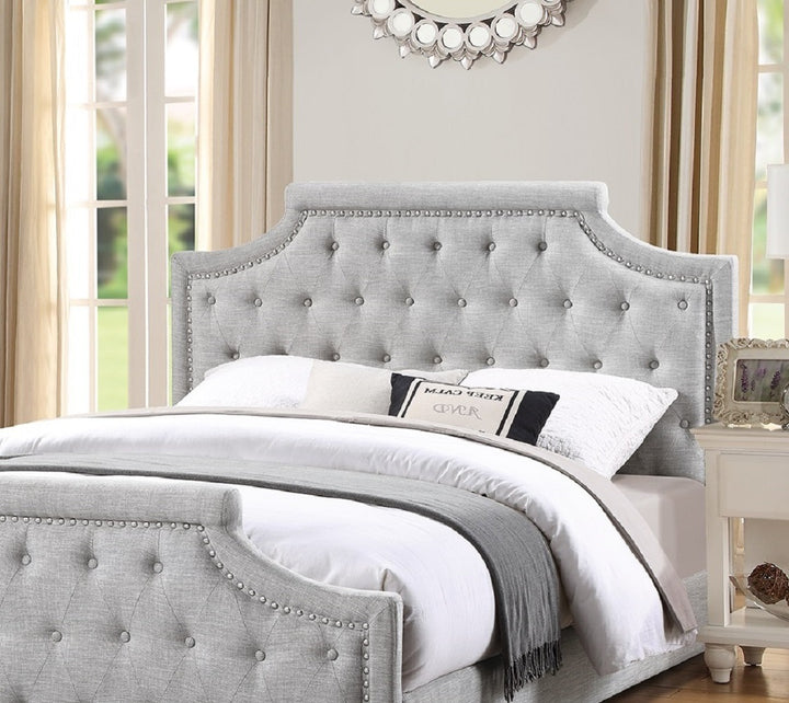 Grey Poly fiber American Traditional 1pcs Queen Size Bed